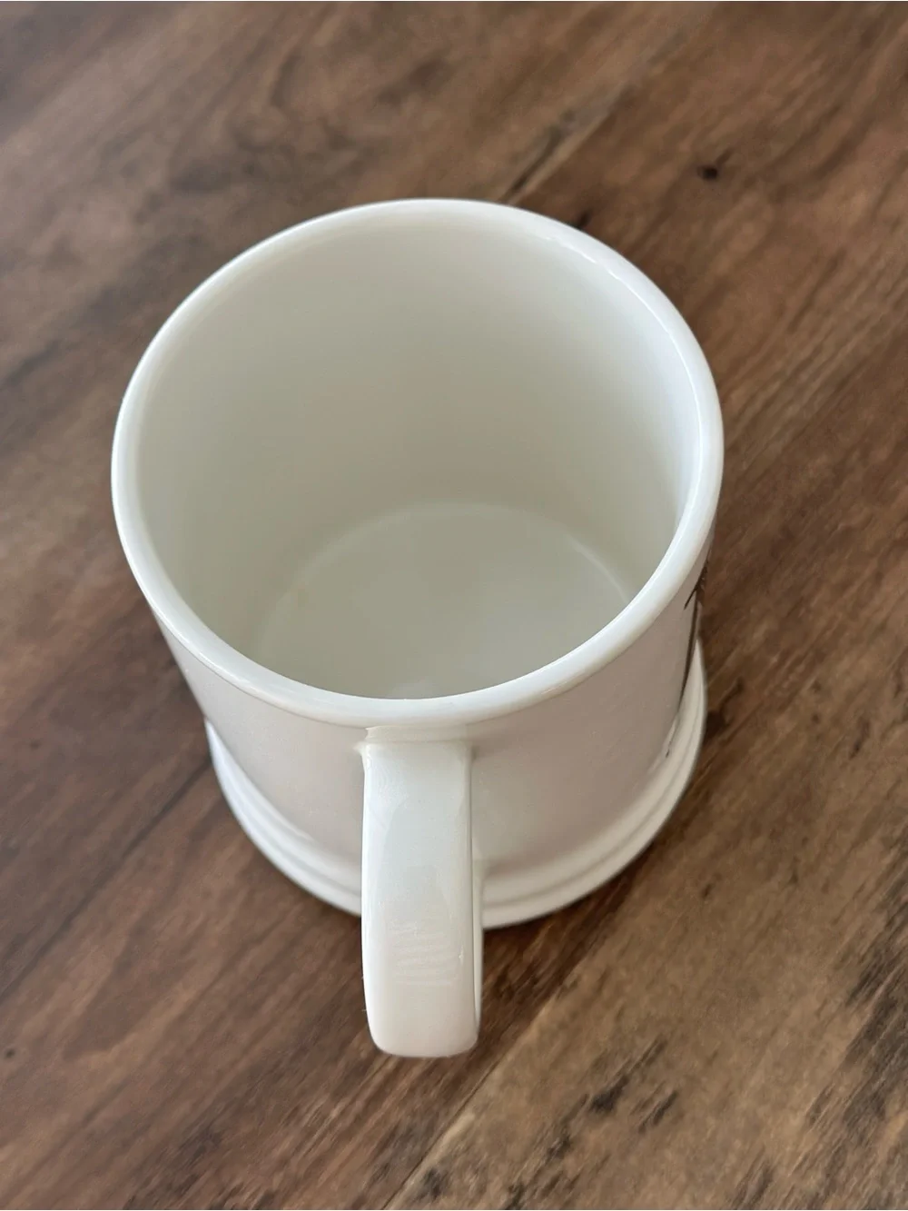 White Porcelain Monogram M Coffee Mug Black Initial Letter M Cup